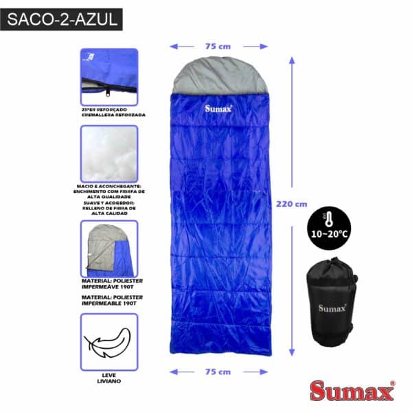 Saco de Dormir - SACO-2-AZUL - Imagen 3